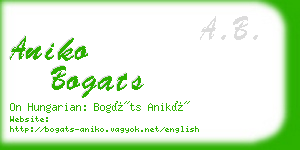 aniko bogats business card